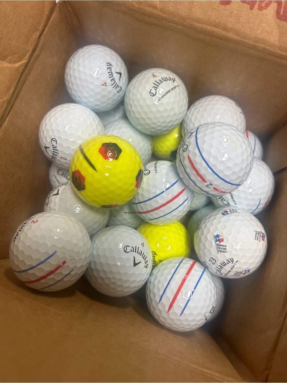 Callaway Crome Soft Golf Balls - White and Yellow AAA